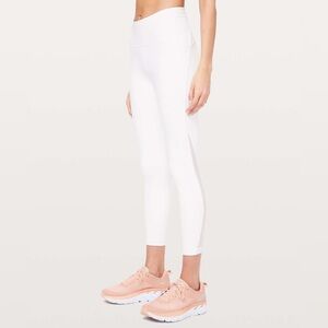 Lululemon Train Times 7/8ths hi rise leggings size 2 all white and mesh